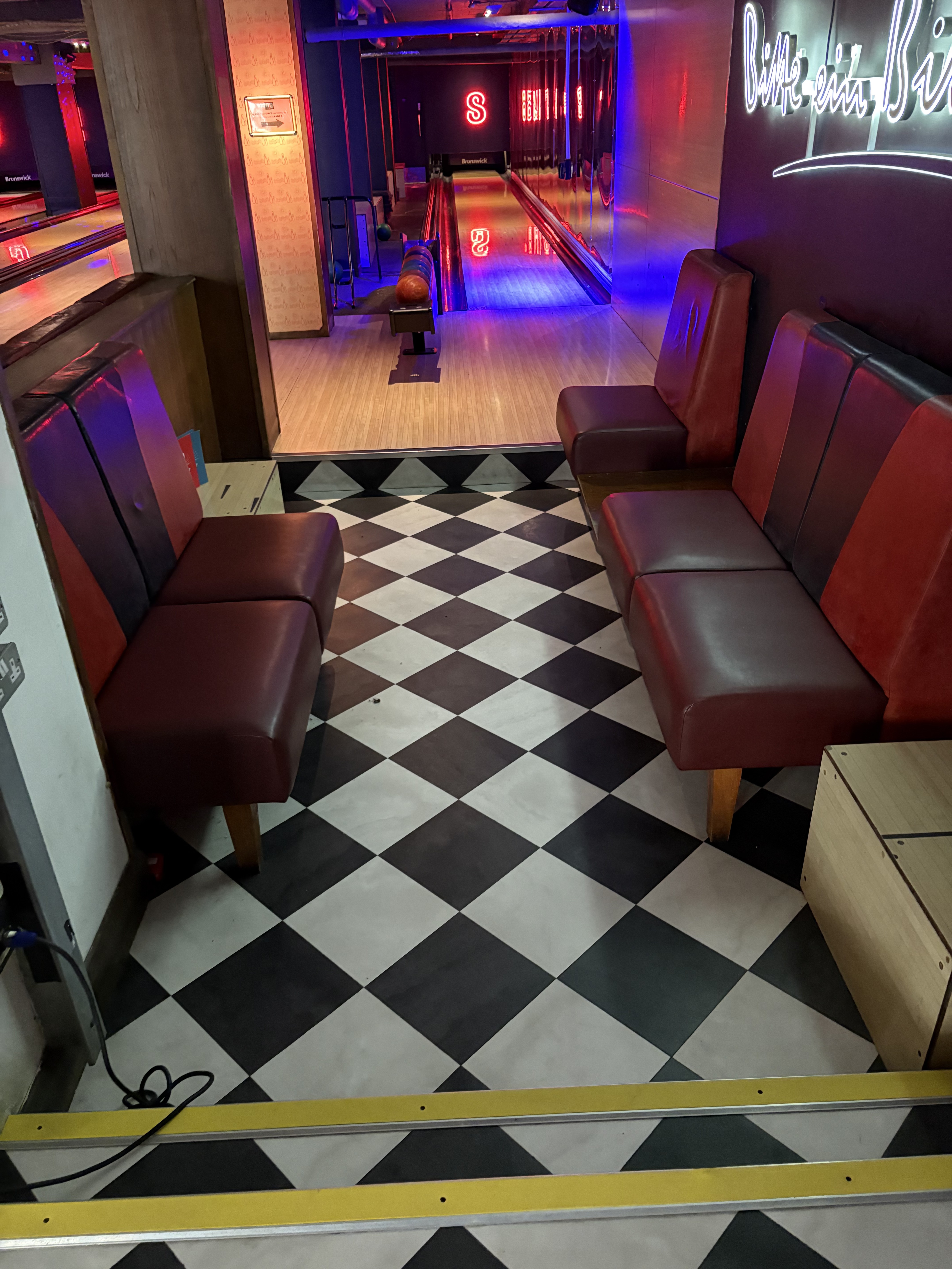 Bloomsbury Lanes — Amtico Chequerboard LVT installation photo 6