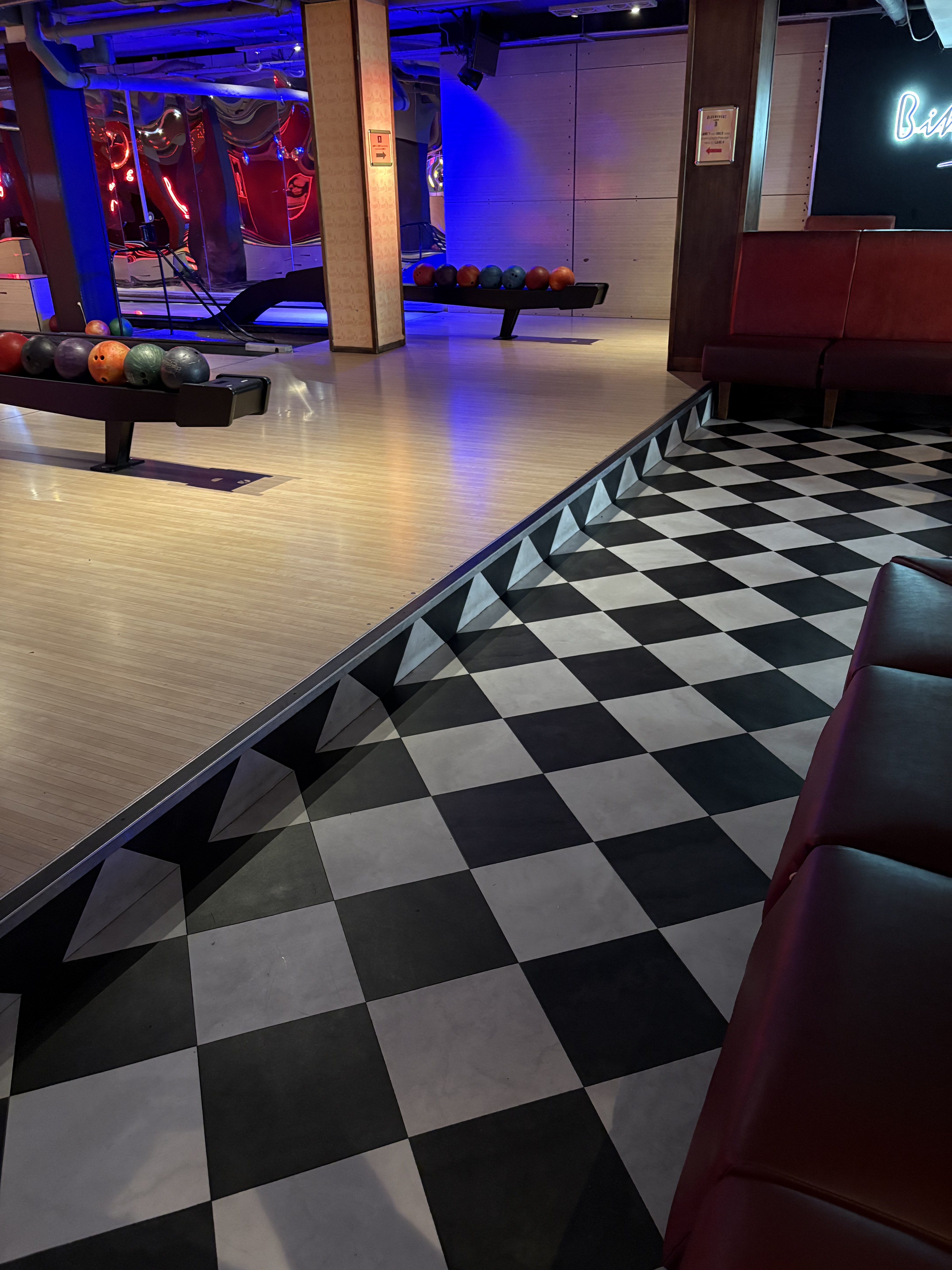 Bloomsbury Lanes — Amtico Chequerboard LVT installation photo 8